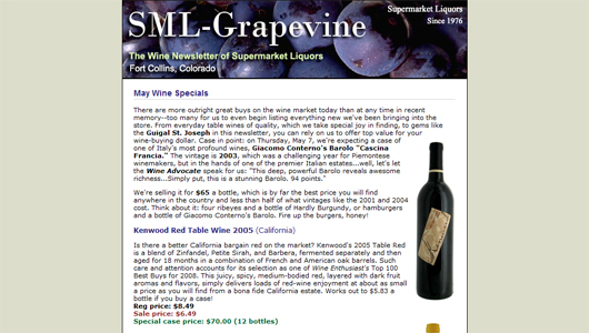 SML Grapevine - Wine Newsletter